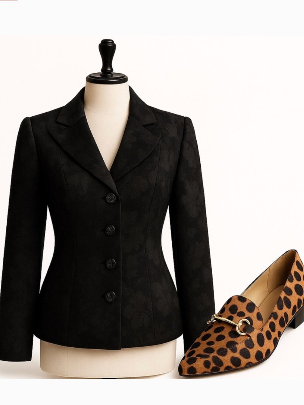 Kay Unger New York Vintage Black Jacquard Blazer – Size 10 - Picture 3 of 4